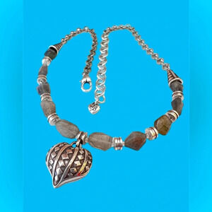 Brighton Necklace Green Stones Free Spirit NWT 16 - 19" N339.